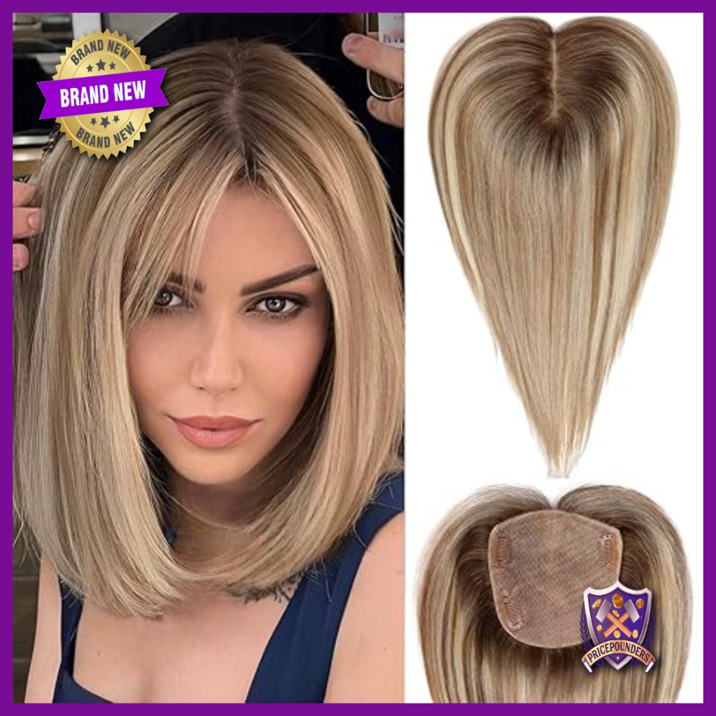Large Base Human Hair Topper 5x5.5 Inches No Bangs For Thinning Hair
